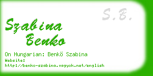 szabina benko business card