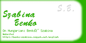 szabina benko business card